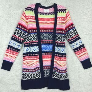 Old Navy Womens Sweater Cardigan Fair‎ Isle Long Spongy Longlin Bright Stripe S